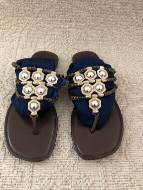 Jessica Simpson Carsi Women Flip Flop Sandal Shoes Brown Synthetic Size 8 Medium